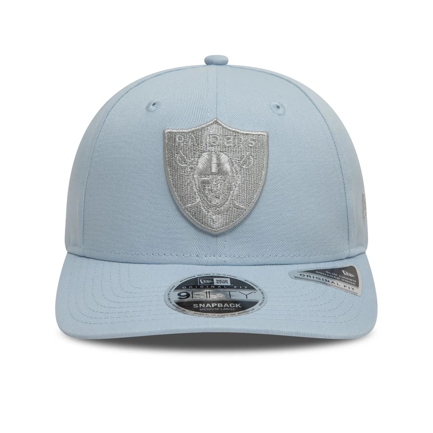 New Era Las Vegas Raiders Metallic Pastellblau 9FIFTY Original Fit Snapback