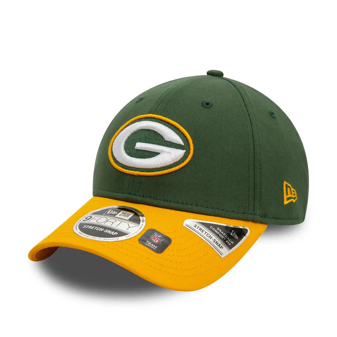 New Era 9FORTY Stretch Snap Green Bay Packers NFL Cap One Size Dunkelgrün