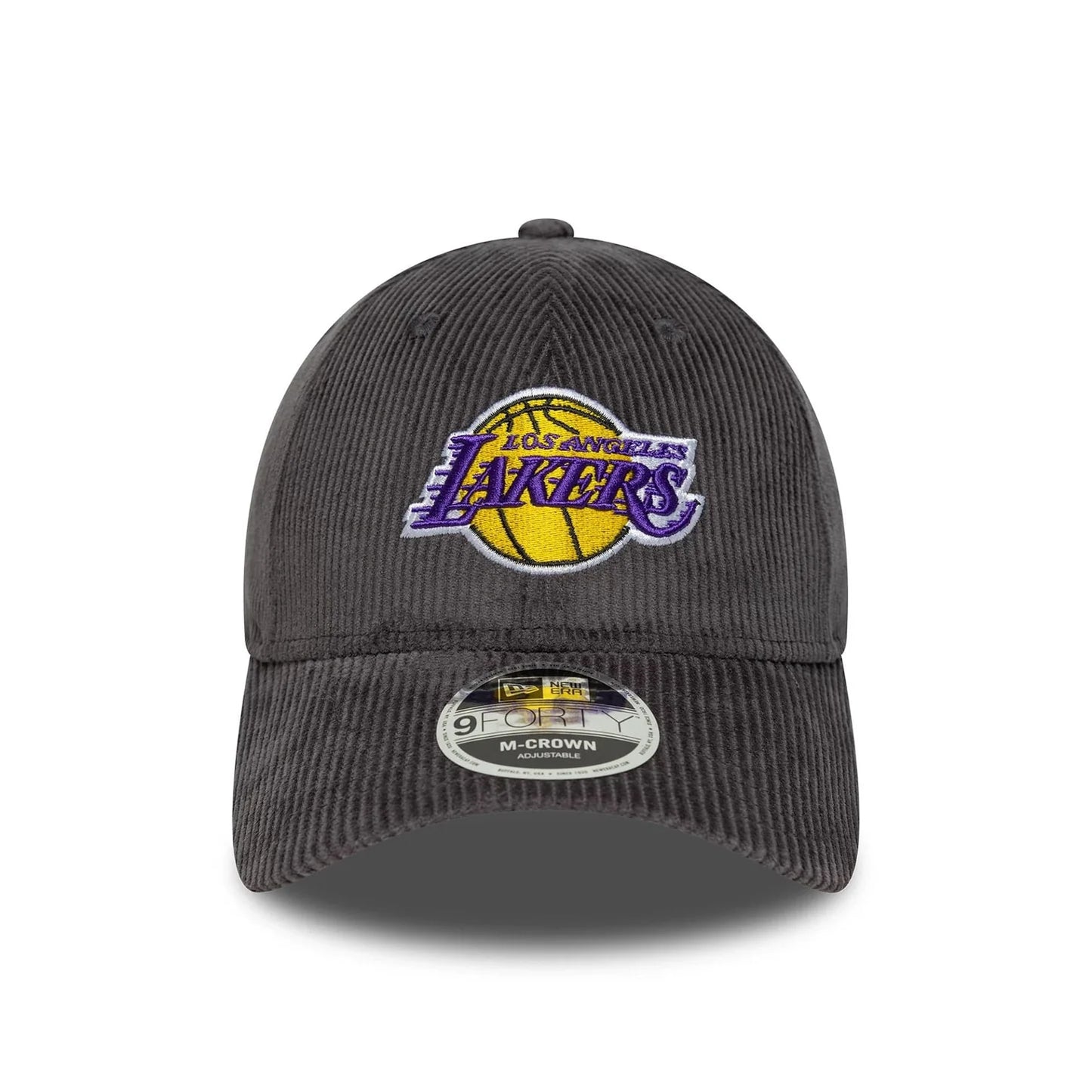 New Era Dunkelgraue LA Lakers NBA Cord 9FORTY M-Crown Verstellbare Cap