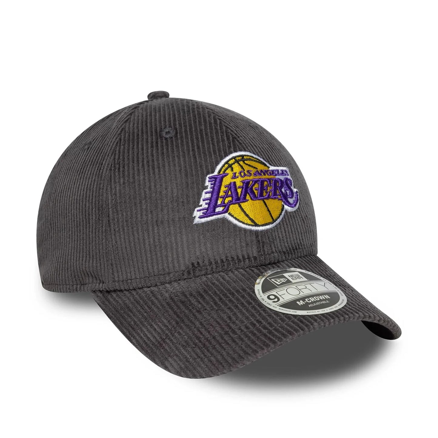 New Era Dunkelgraue LA Lakers NBA Cord 9FORTY M-Crown Verstellbare Cap