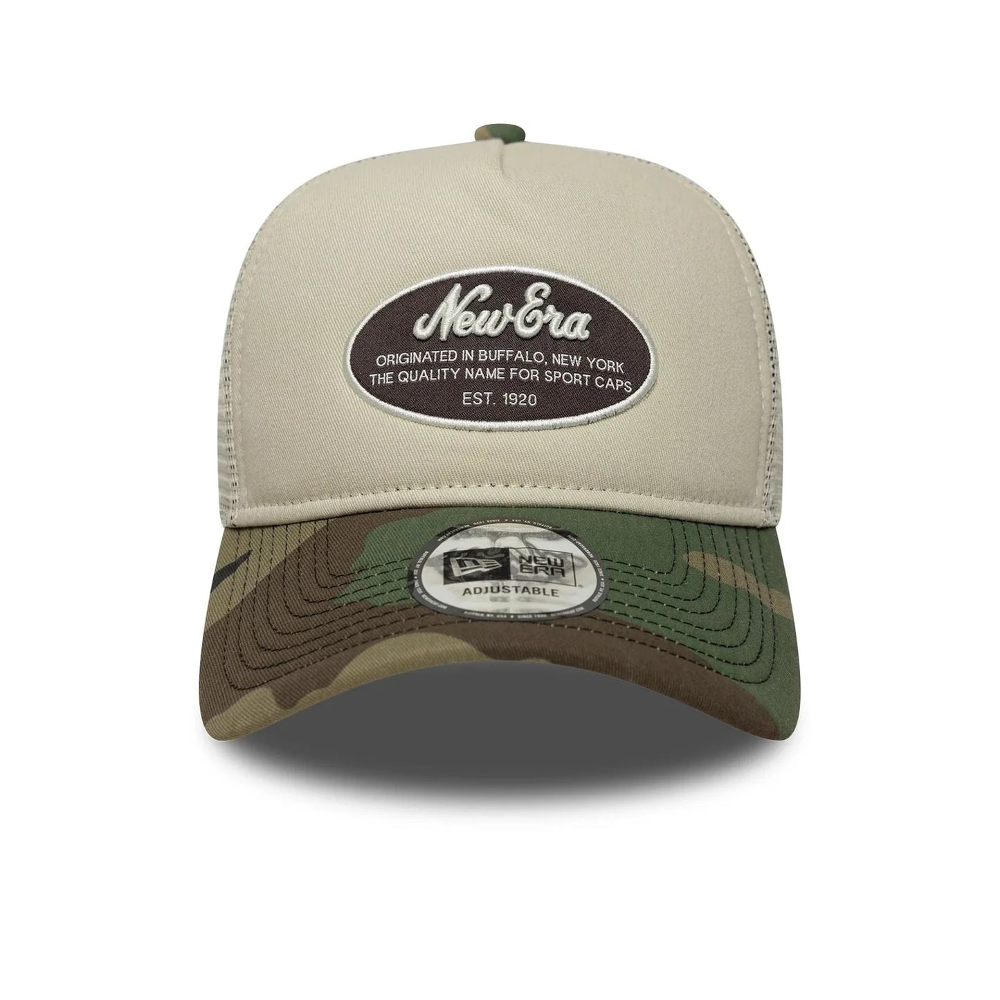 New Era Hellbeige New Era Oval Patch 9FORTY E-Frame Trucker Cap