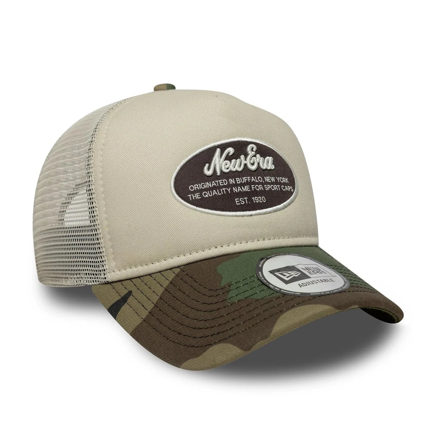 New Era Hellbeige New Era Oval Patch 9FORTY E-Frame Trucker Cap