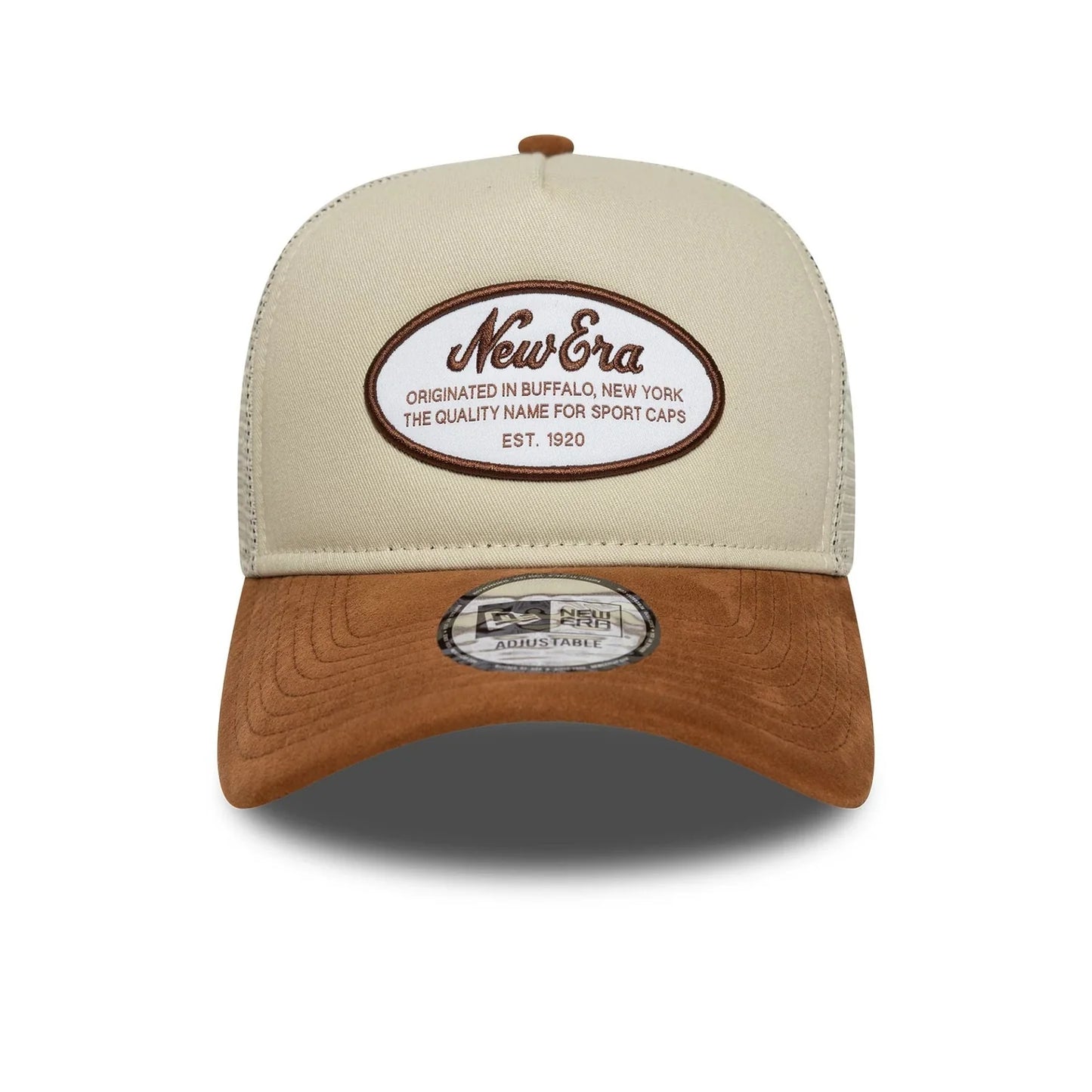 New Era Hellbeige New Era Oval Patch Wildleder 9FORTY E-Frame Trucker Cap