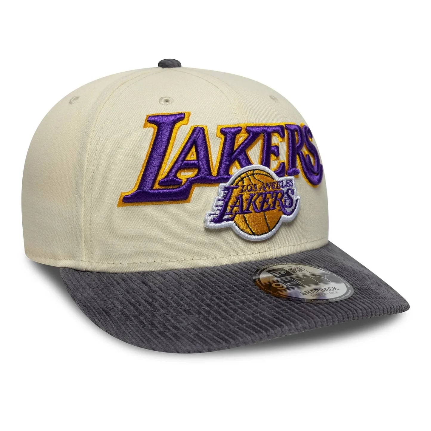New Era Hellbeige LA Lakers NBA Cord Visor 9FIFTY Snapback Cap