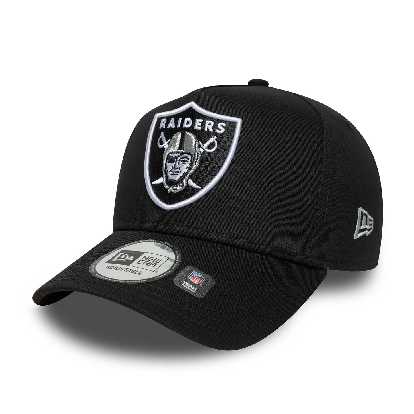 New Era Schwarze NFL Sidepatch Las Vegas Raiders 9FORTY E-Frame Verstellbare Cap