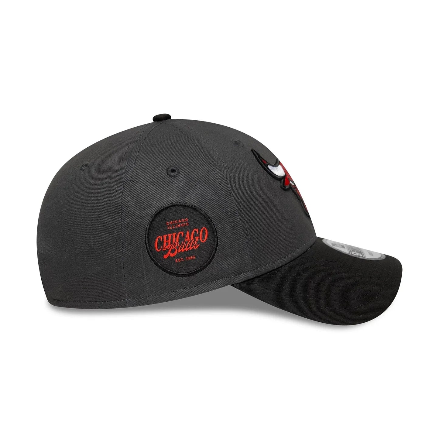 New Era Dark Grey NBA Sidepatch Chicago Bulls 9FORTY Verstellbare Cap