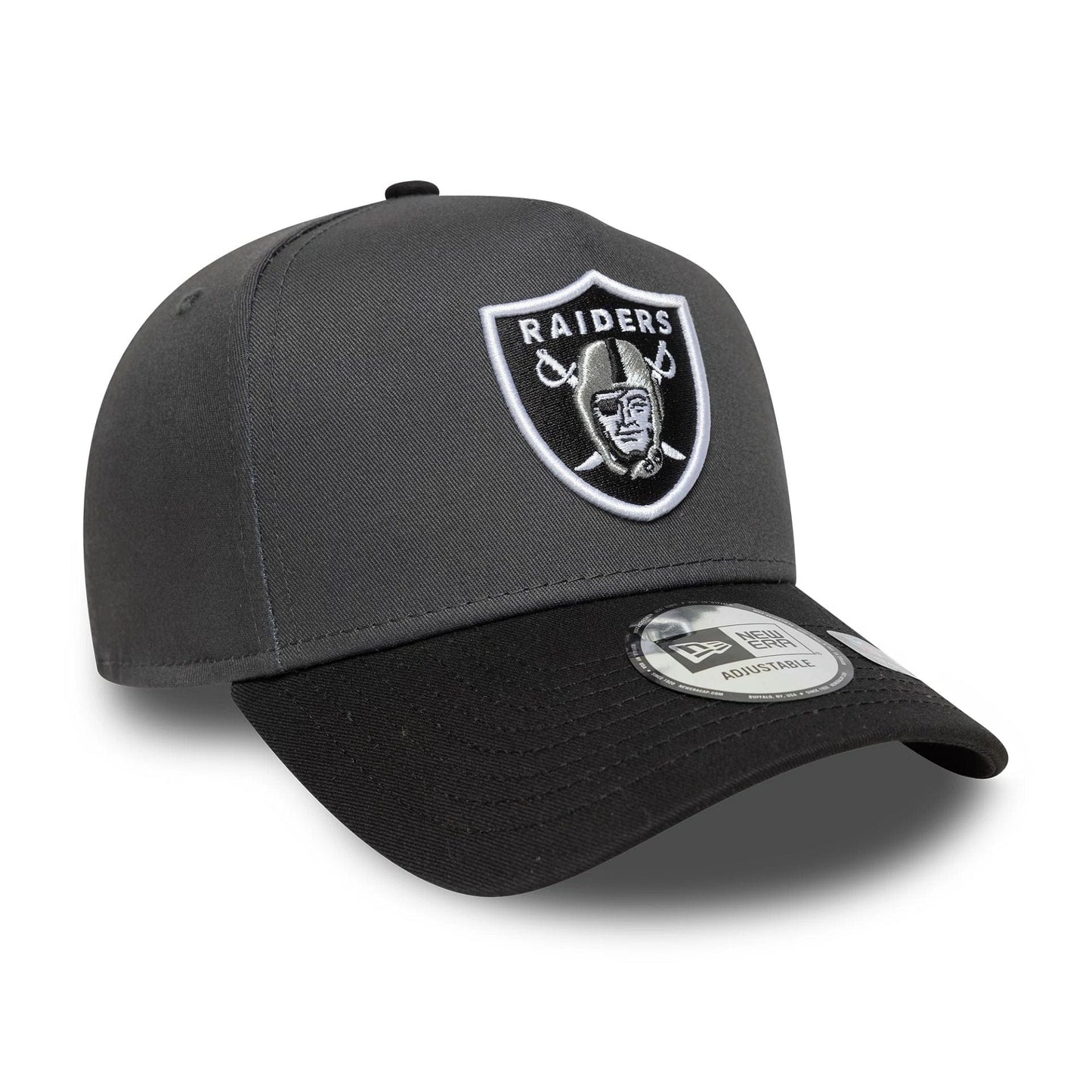 New Era Dunkelgraue NFL Las Vegas Raiders 9FORTY E-Frame Verstellbare Cap