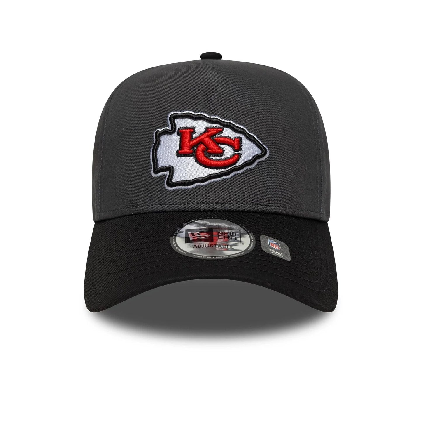 New Era Dunkelgraue Kansas City Chiefs NFL Charcoal 9FORTY E-Frame Verstellbare Cap