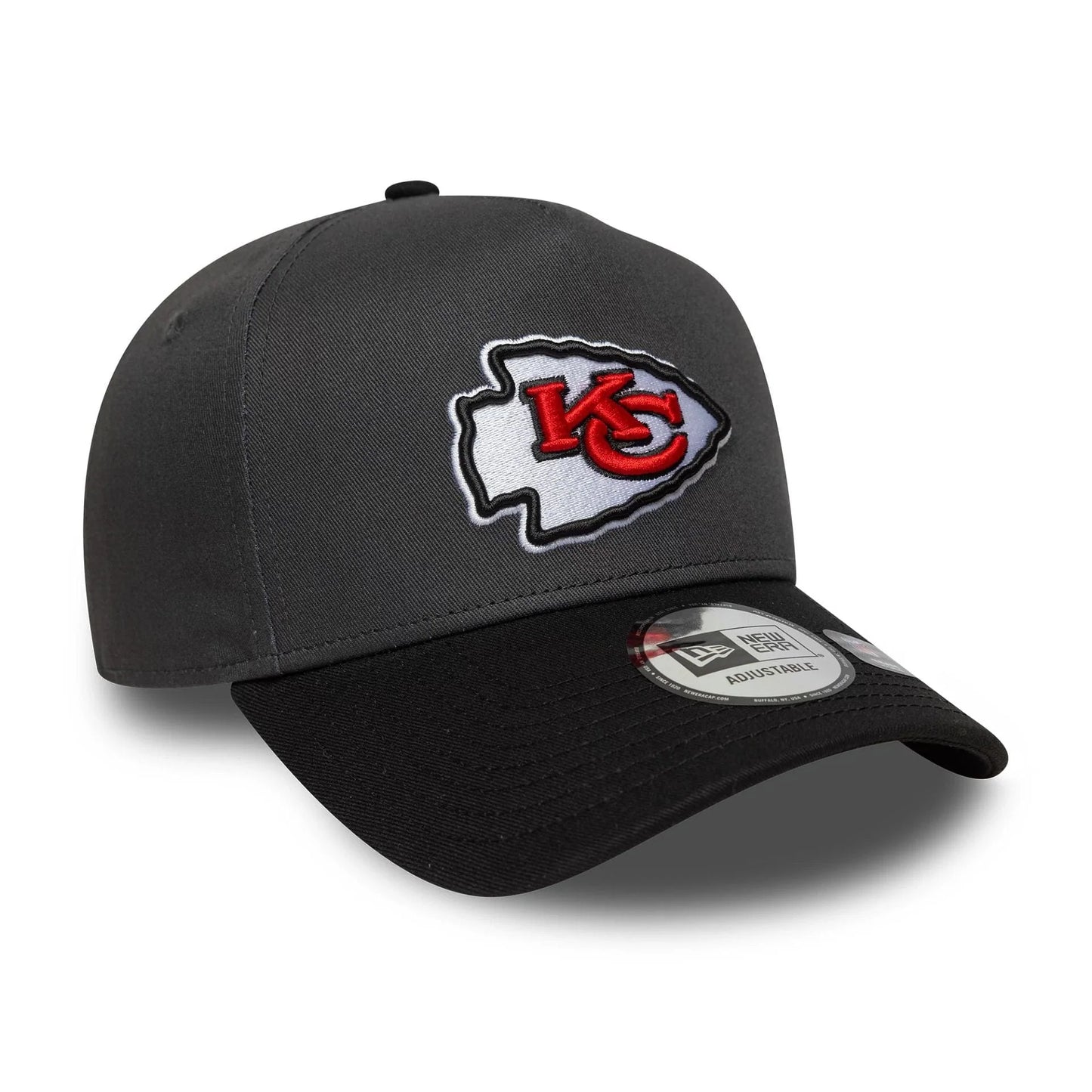 New Era Dunkelgraue Kansas City Chiefs NFL Charcoal 9FORTY E-Frame Verstellbare Cap