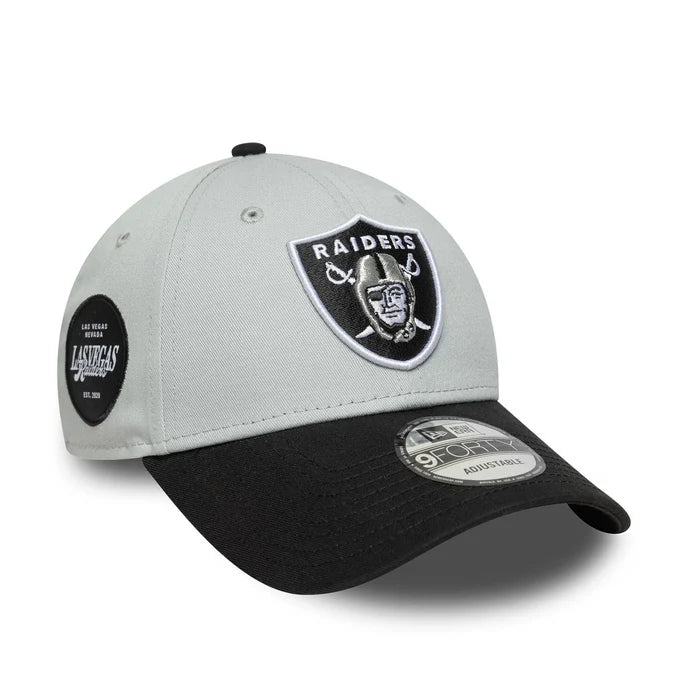 New Era Graue Las Vegas Raiders NFL Sidepatch 9FORTY Verstellbare Cap