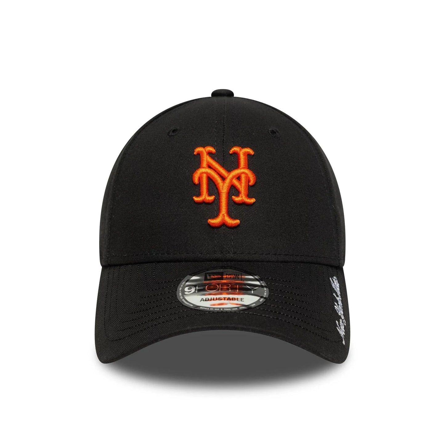 New Era Schwarze New York Mets MLB Visor Script 9FORTY Verstellbare Cap