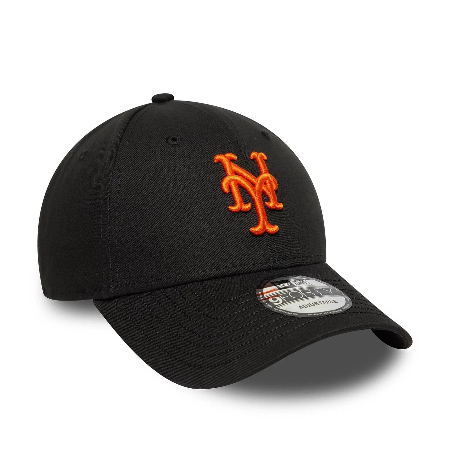 New Era Schwarze New York Mets MLB Visor Script 9FORTY Verstellbare Cap