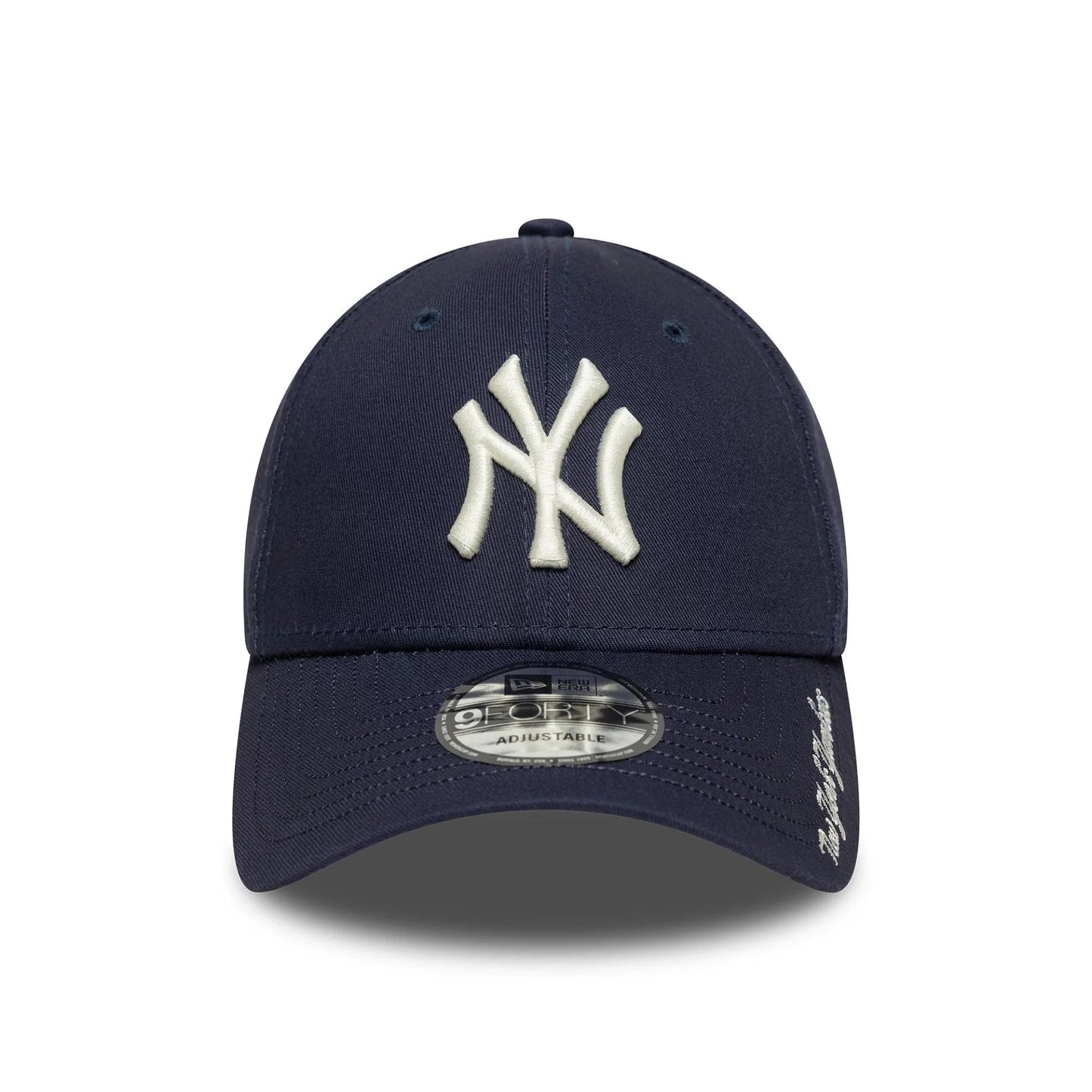 New Era Navy MLB Visor Script New York Yankees 9FORTY Verstellbare Cap