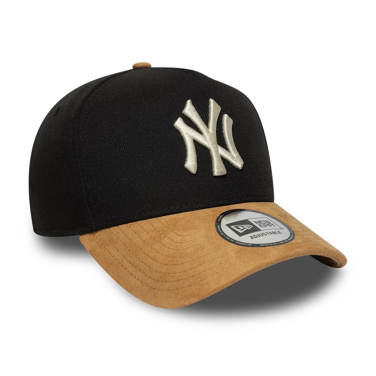 New Era Schwarze New York Yankees MLB Wildleder Visor 9FORTY E-Frame Verstellbare Cap