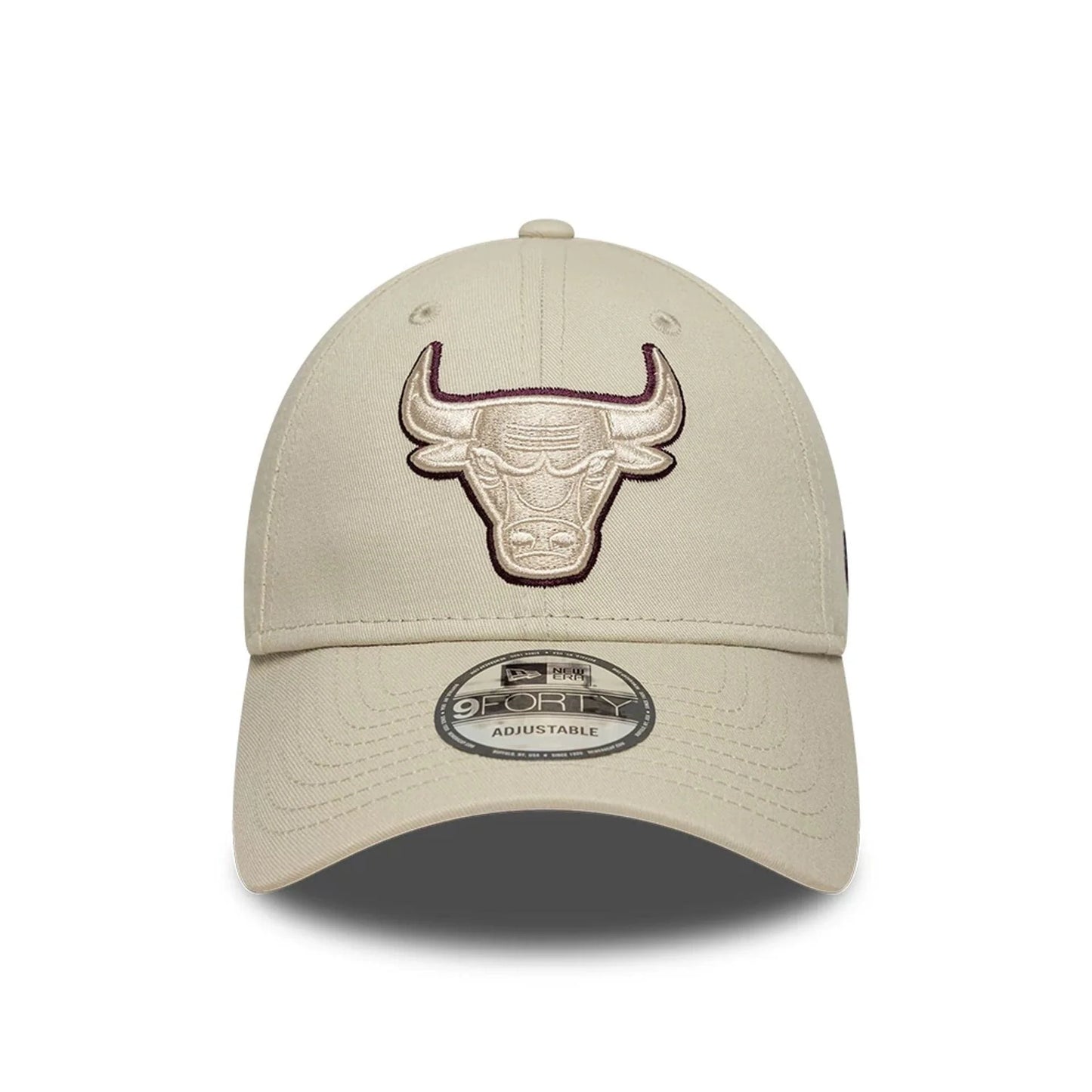 New Era Hellbeige Chicago Bulls NBA Team Outline 9FORTY Verstellbare Cap