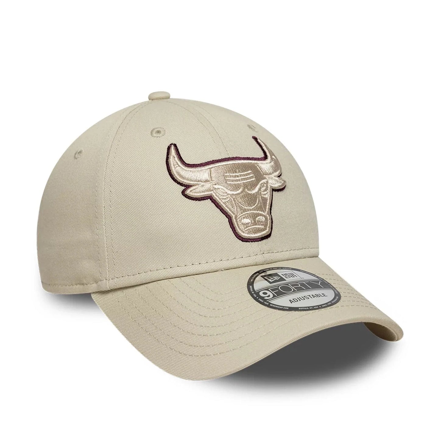 New Era Hellbeige Chicago Bulls NBA Team Outline 9FORTY Verstellbare Cap