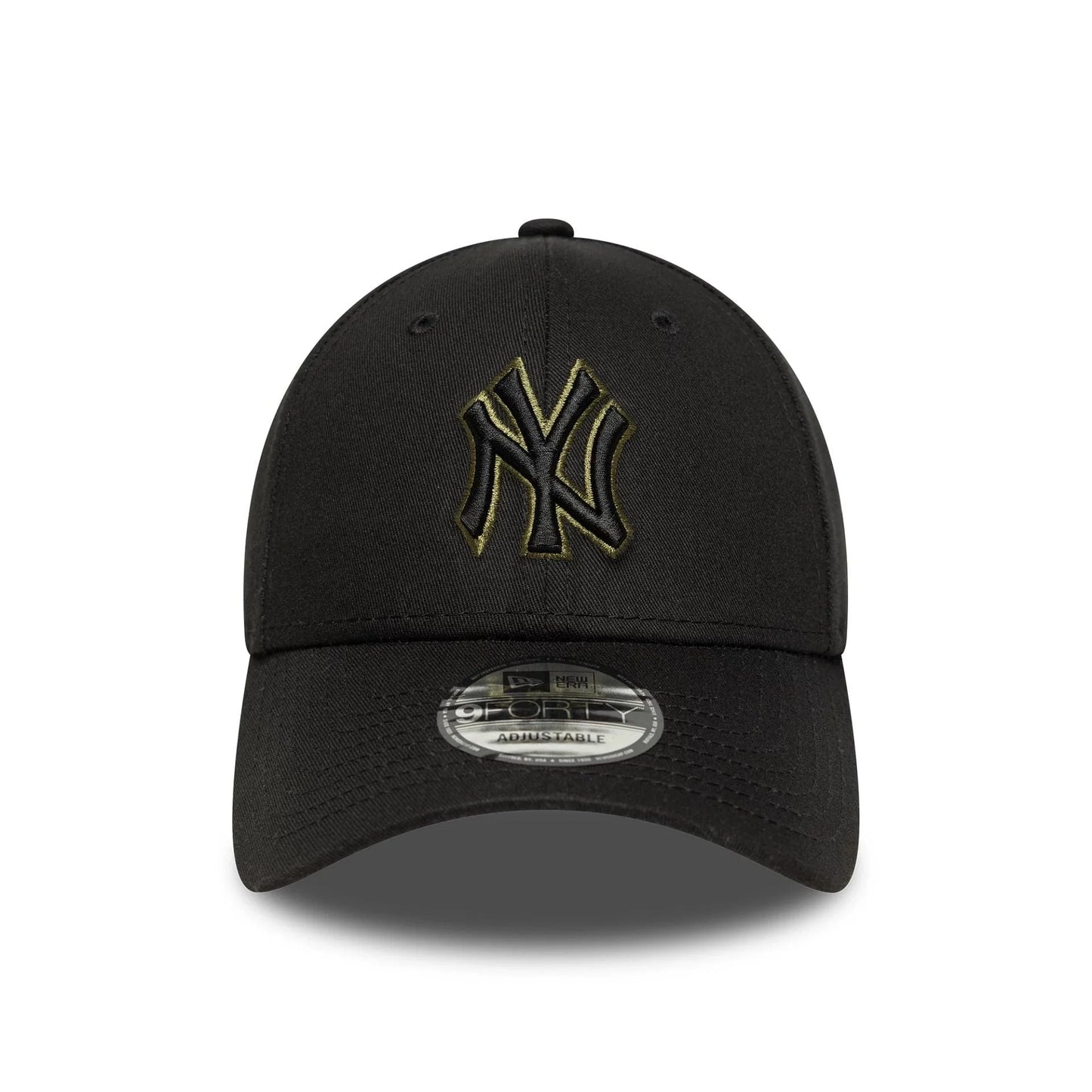 New Era Schwarze New York Yankees MLB Team Outline 9FORTY Verstellbare Cap