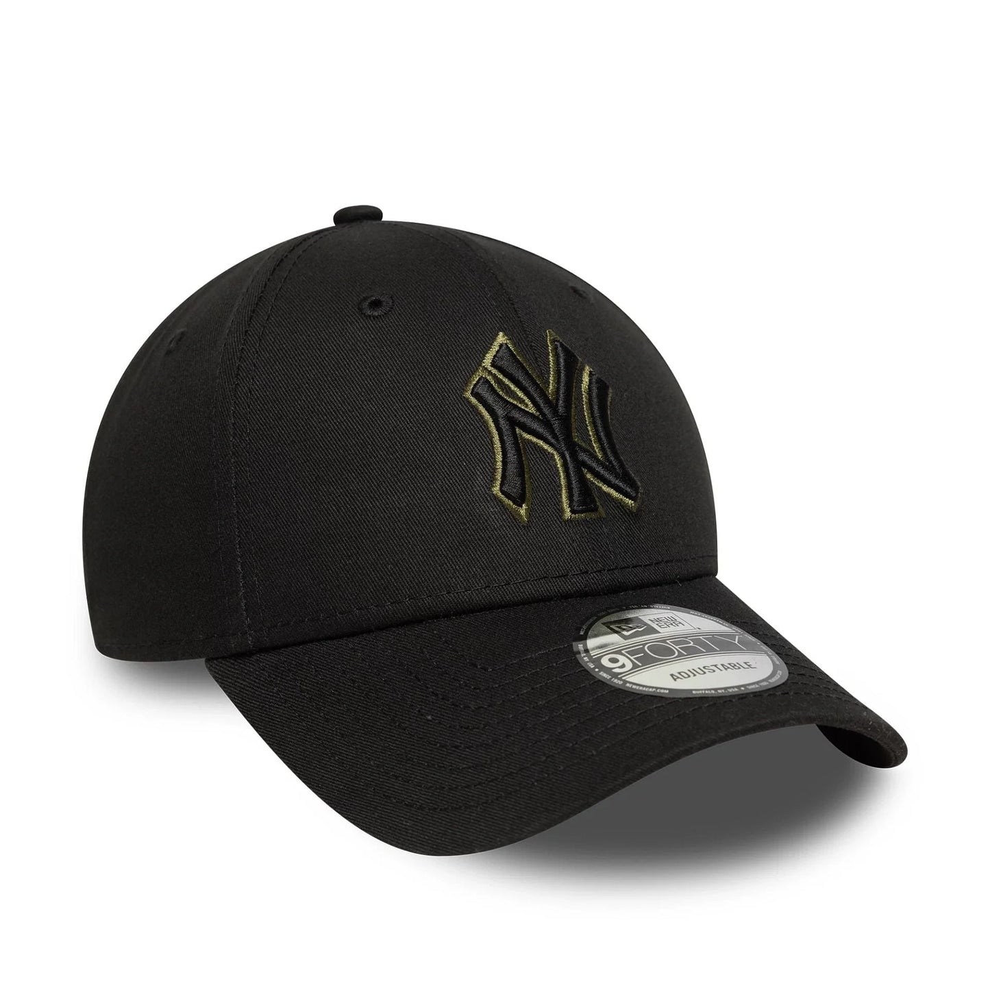 New Era Schwarze New York Yankees MLB Team Outline 9FORTY Verstellbare Cap