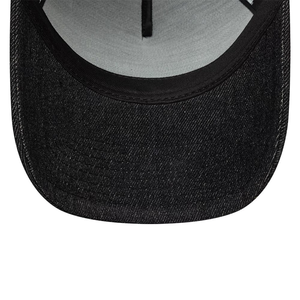 New Era Patch Denim Black 9FORTY A-Frame Trucker Adjustable Cap