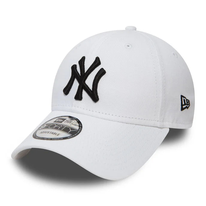 New Era White New York Yankees Essential 9FORTY Verstellbare Cap