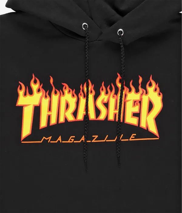 Thrasher Flame Logo Hoodie Black