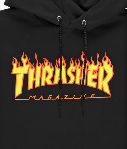 Thrasher Flame Logo Hoodie Black