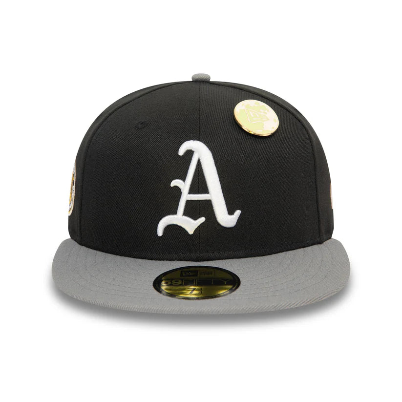 New Era 59FIFTY Black Oakland Athletics MLB Contrast Pin  Fitted Cap