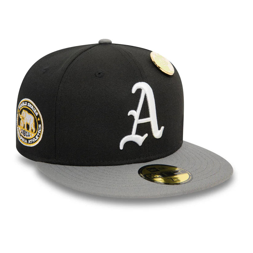 New Era 59FIFTY Black Oakland Athletics MLB Contrast Pin  Fitted Cap