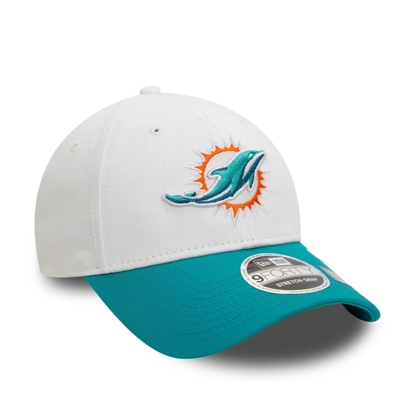 New Era 9FORTY Stretch Snap Miami Dolphins NFL Cap One Size Weiß