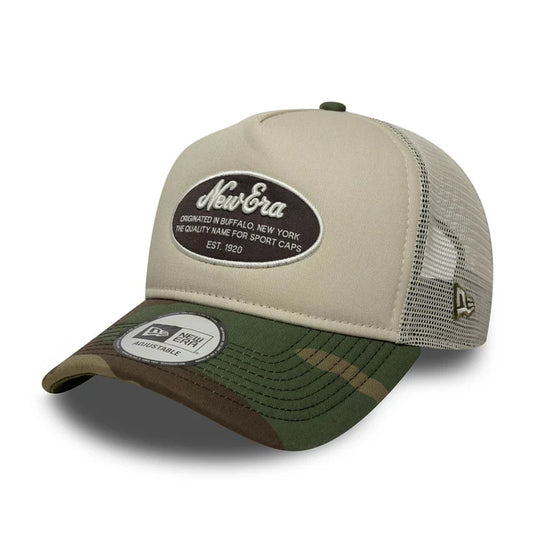 New Era Hellbeige New Era Oval Patch 9FORTY E-Frame Trucker Cap