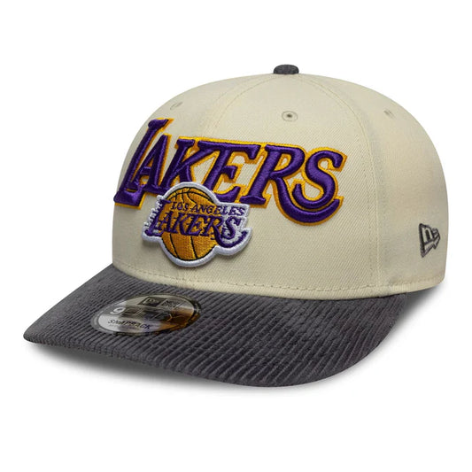 New Era Hellbeige LA Lakers NBA Cord Visor 9FIFTY Snapback Cap