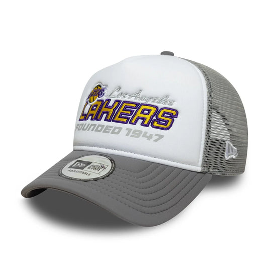 New Era Graue LA Lakers NBA Graphic 9FORTY A-Frame Trucker Cap