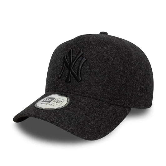New Era Dunkelgraue MLB Meltonwolle New York Yankees 9FORTY E-Frame Verstellbare Cap