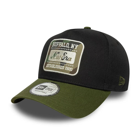 New Era Schwarze New Era Camo Patch 9FORTY E-Frame Verstellbare Cap