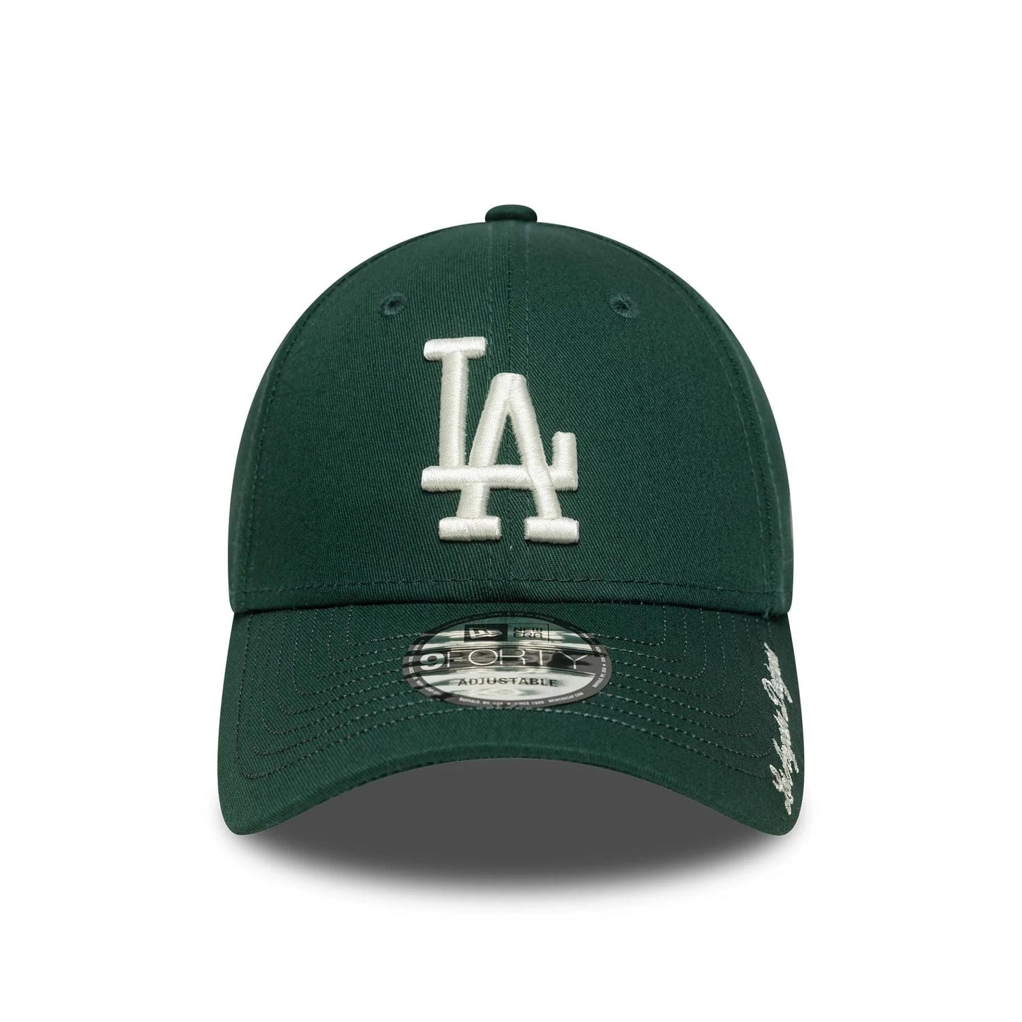 New Era Dunkelgrüne MLB Visor Script LA Dodgers 9FORTY Verstellbare Cap