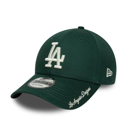 New Era Dunkelgrüne MLB Visor Script LA Dodgers 9FORTY Verstellbare Cap