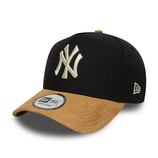 New Era Schwarze New York Yankees MLB Wildleder Visor 9FORTY E-Frame Verstellbare Cap