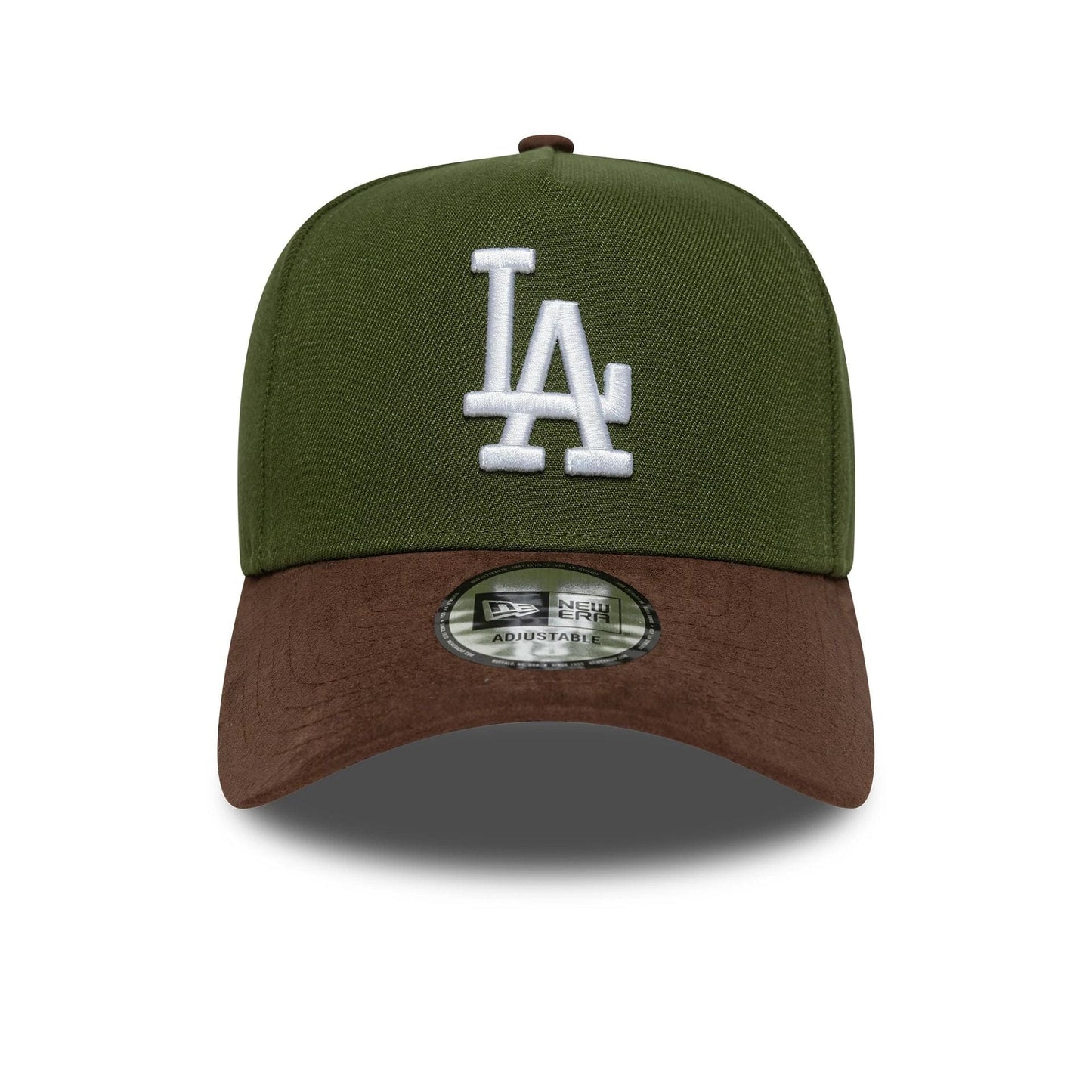 New Era Dunkelgrüne LA Dodgers MLB Wildleder Visor 9FORTY E-Frame Verstellbare Cap