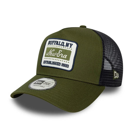 New Era Dunkelgrüne New Era Patch 9FORTY A-Frame Trucker Verstellbare Cap