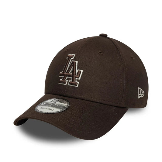 New Era Dunkelbraune LA Dodgers MLB Team Outline 9FORTY Verstellbare Cap