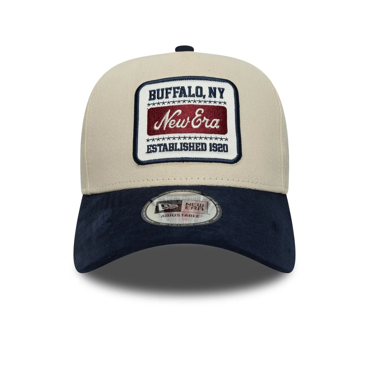 New Era Patch Suede 9FORTY E-Frame Cap Navy Beige