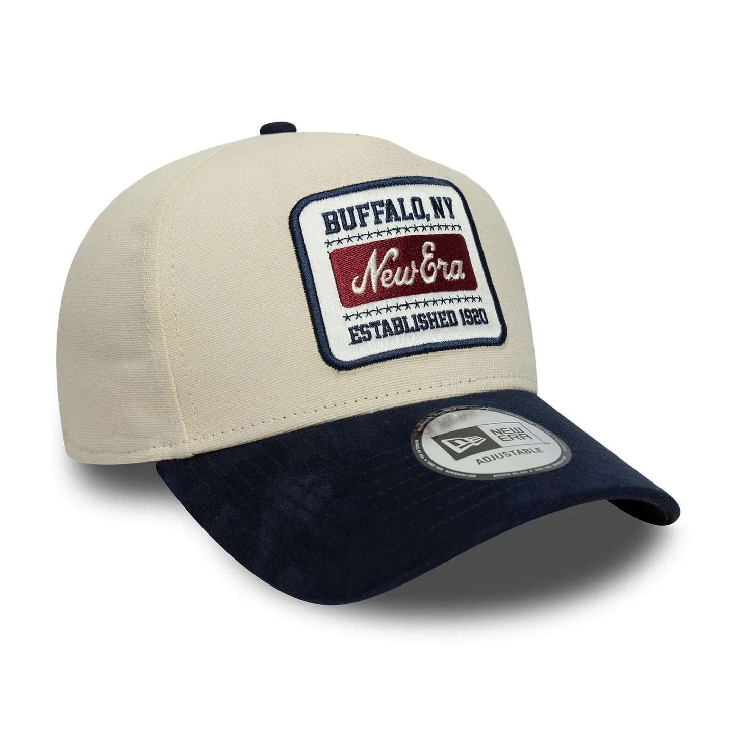 New Era Patch Suede 9FORTY E-Frame Cap Navy Beige