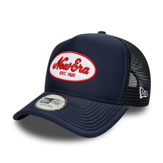 New Era Oval Patch 9FORTY A-Frame Trucker Navy