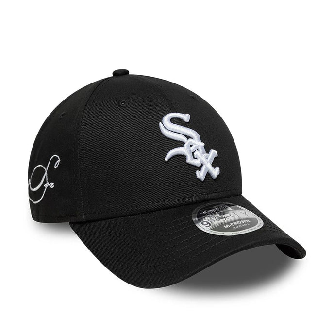 New Era Schwarze MLB Side Script Chicago White Sox 9FORTY M-Crown Cap