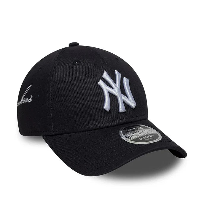 New Era Navy MLB Side Script New York Yankees 9FORTY Cap
