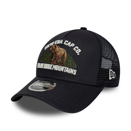 New Era Navy Graphic 9FORTY M-Crown A-Frame Trucker Cap