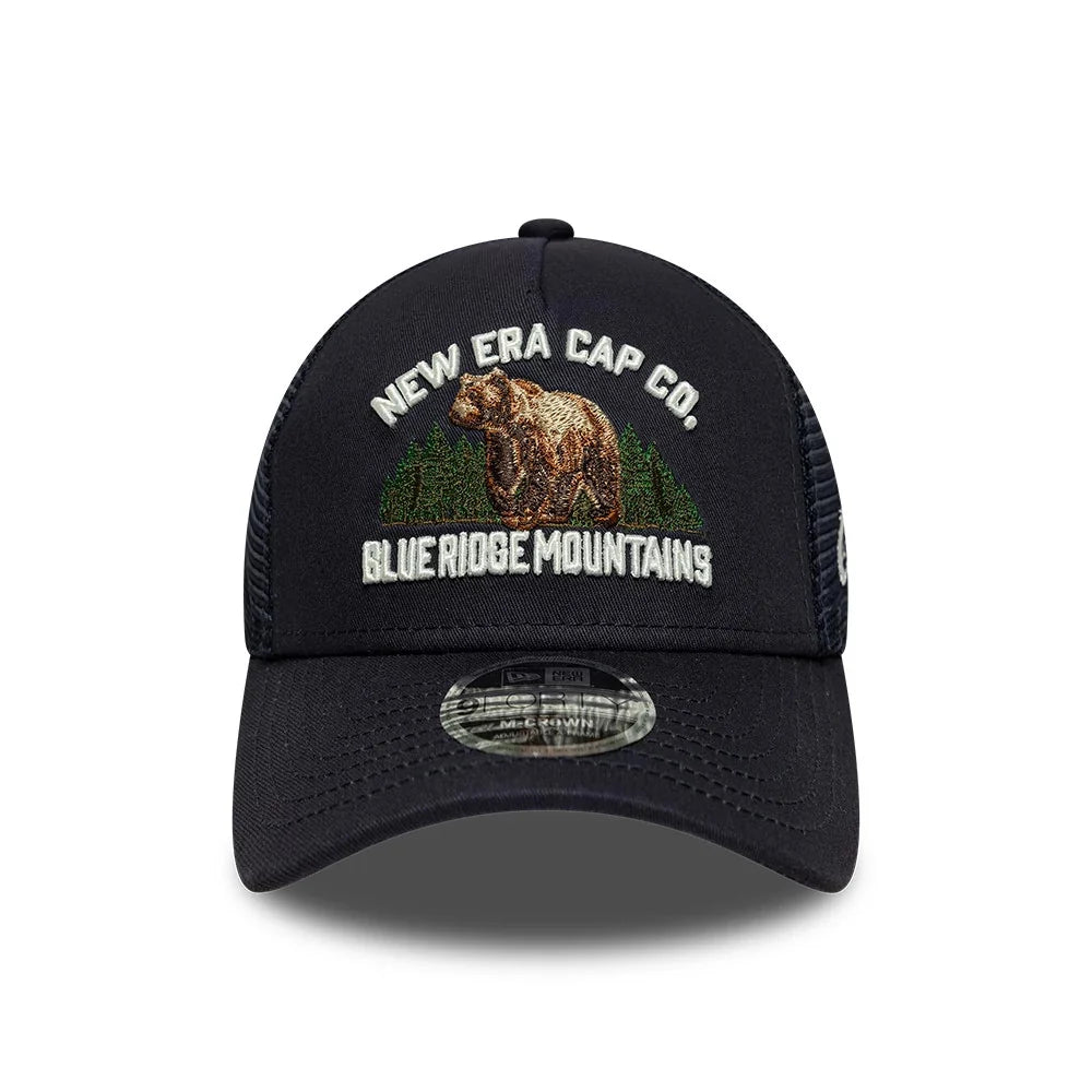 New Era Navy Graphic 9FORTY M-Crown A-Frame Trucker Cap