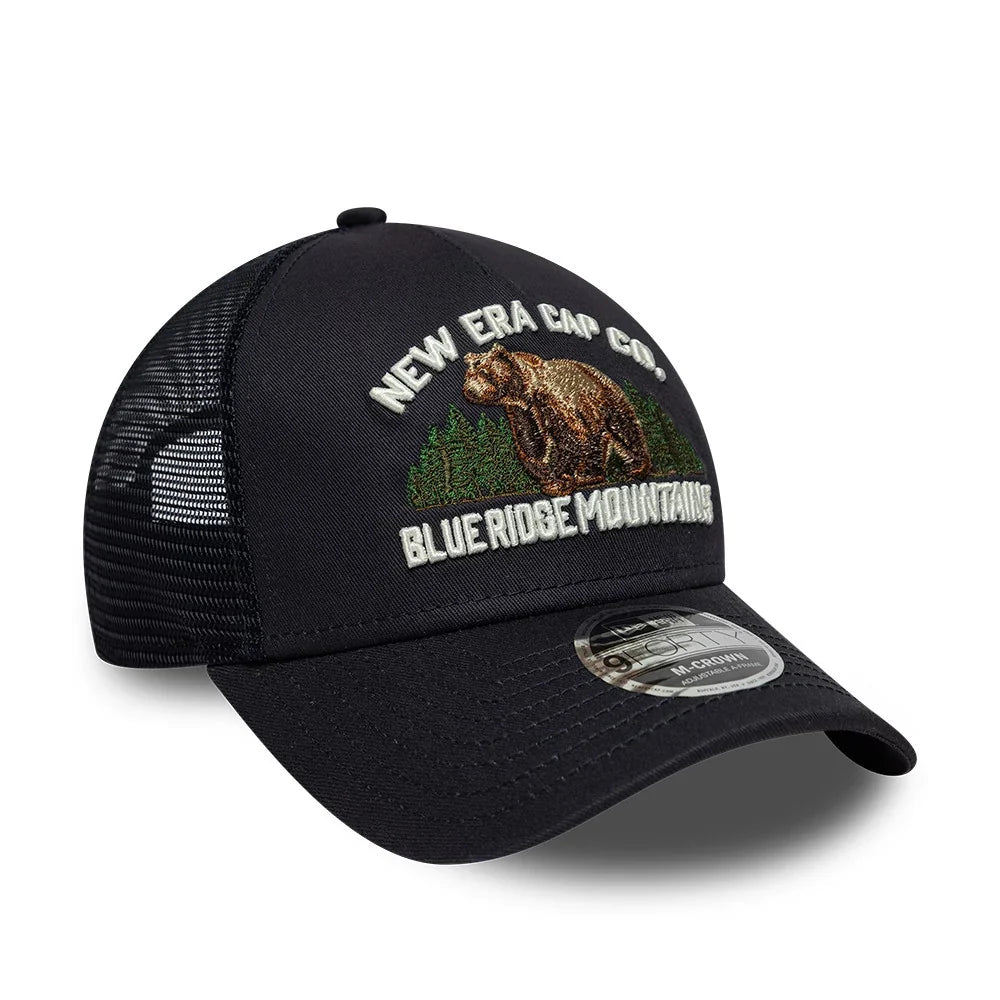 New Era Navy Graphic 9FORTY M-Crown A-Frame Trucker Cap
