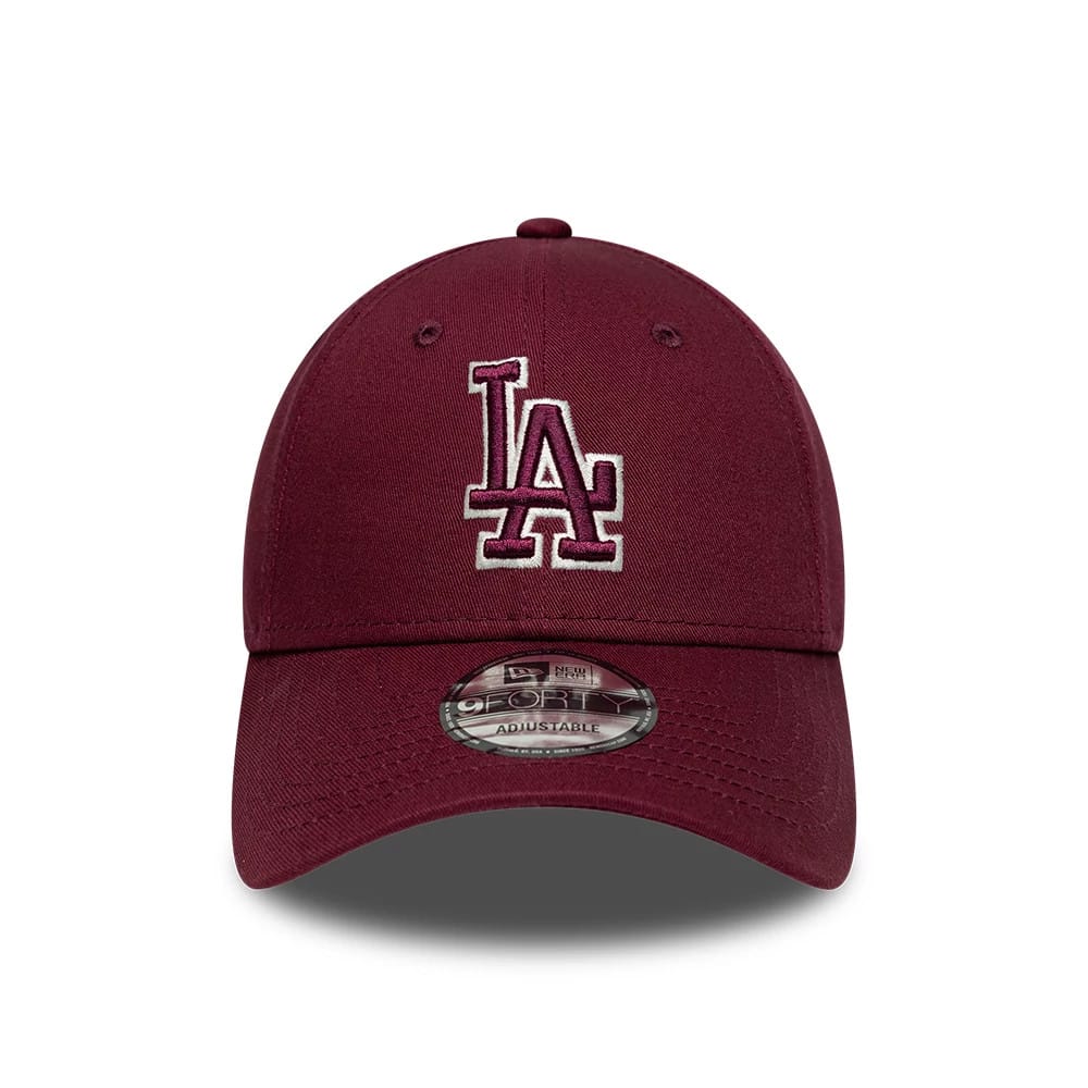 New Era Dunkelrote MLB Team Outline LA Dodgers 9FORTY Cap