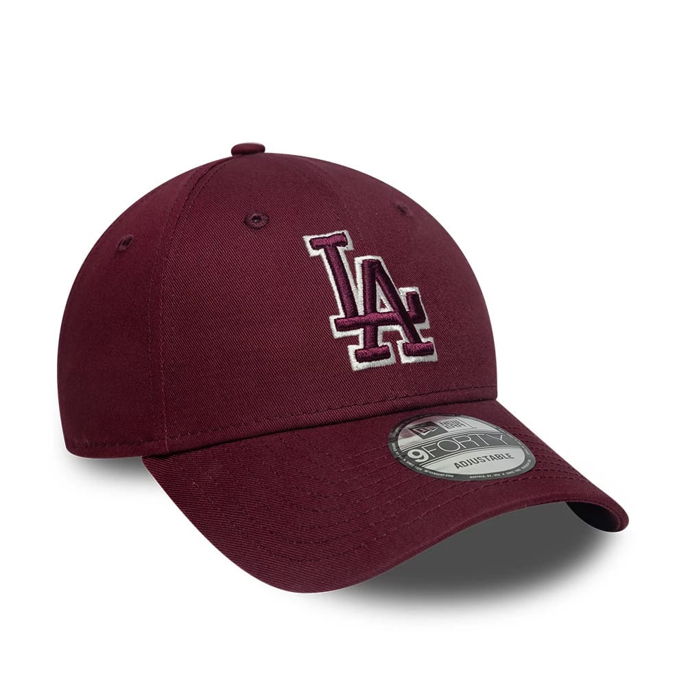 New Era Dunkelrote MLB Team Outline LA Dodgers 9FORTY Cap